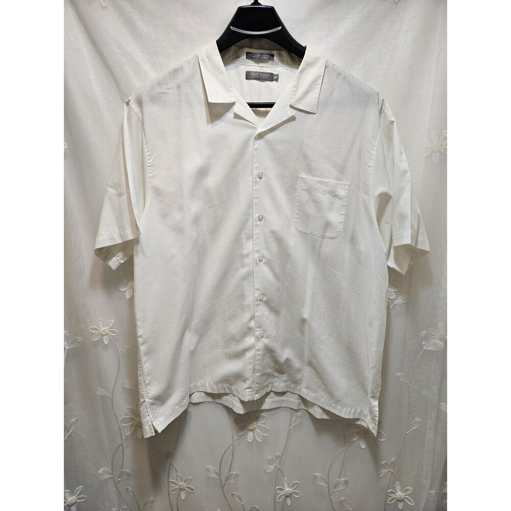 Daniel Cremieux Mens XXL White Top Solid Work Casual Staple Button Front Career